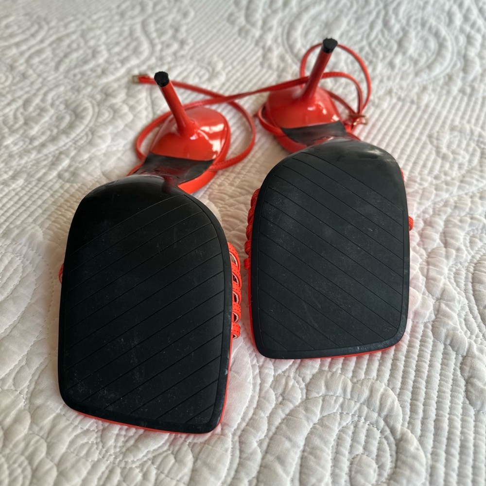 Zara Vibrant Orange Strappy Heels - Picture 3 of 4